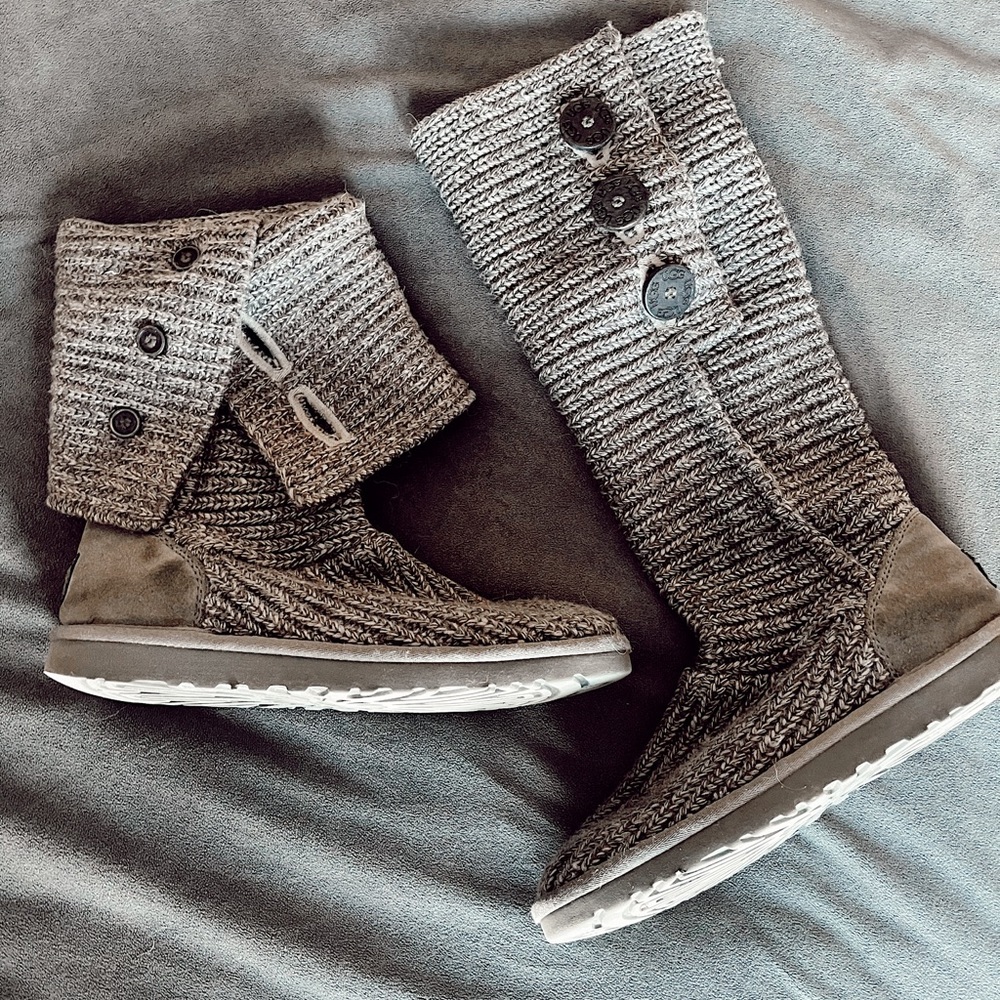 UGG gray crotchet boots